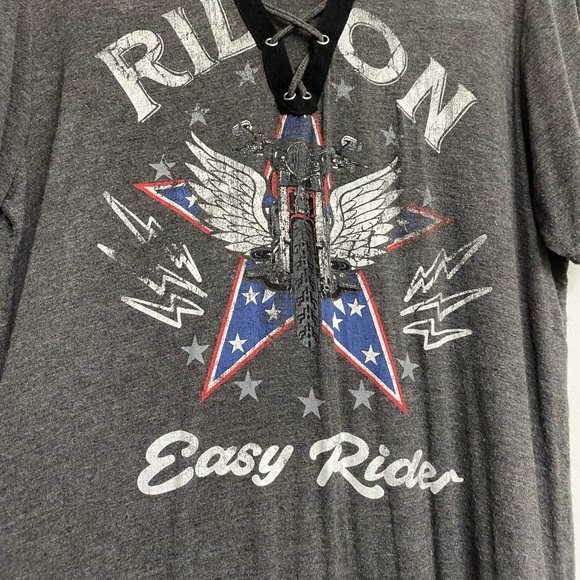 Rebellious One Grey T-Shirt size XL. Great on motorcycle rides or every day! - Picture 2 of 7